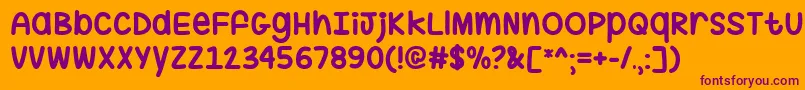 HugMeTight Font – Purple Fonts on Orange Background