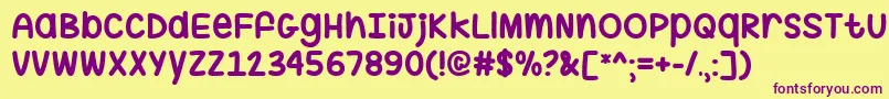 HugMeTight Font – Purple Fonts on Yellow Background