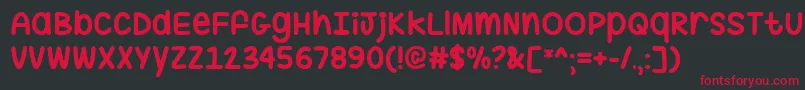 HugMeTight Font – Red Fonts on Black Background