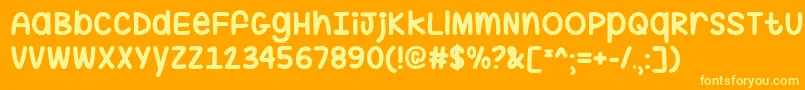 HugMeTight Font – Yellow Fonts on Orange Background