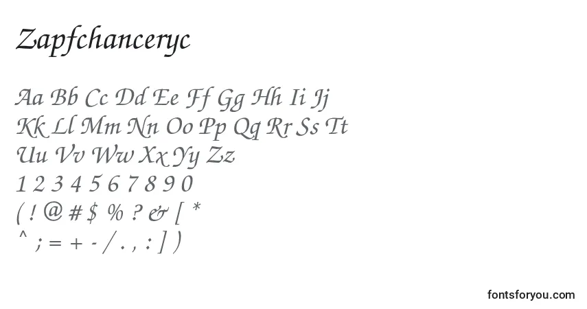 Шрифт Zapfchanceryc – алфавит, цифры, специальные символы