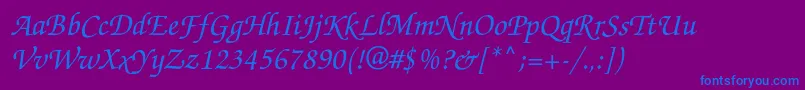 Zapfchanceryc Font – Blue Fonts on Purple Background