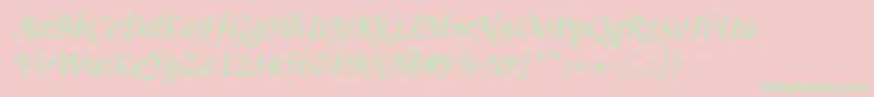 Шрифт Zapfchanceryc – зелёные шрифты на розовом фоне