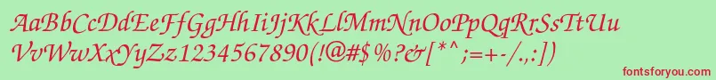Zapfchanceryc Font – Red Fonts on Green Background