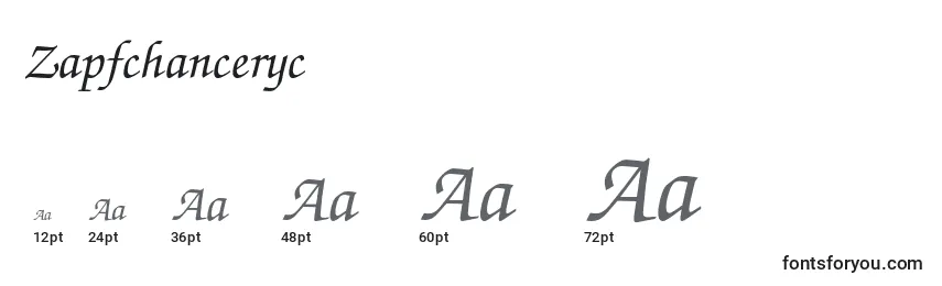 Размеры шрифта Zapfchanceryc