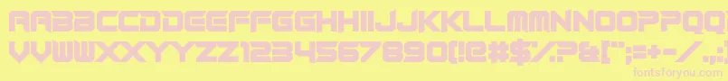 RocketRinder-fontti – vaaleanpunaiset fontit keltaisella taustalla