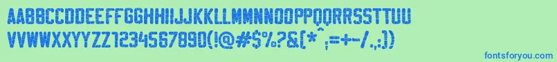 SablonSuperWashed Font – Blue Fonts on Green Background