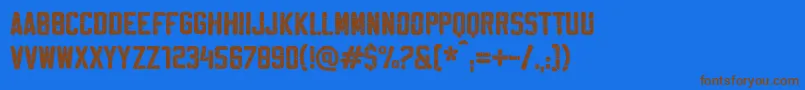 SablonSuperWashed Font – Brown Fonts on Blue Background