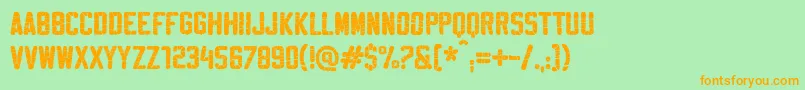 SablonSuperWashed Font – Orange Fonts on Green Background