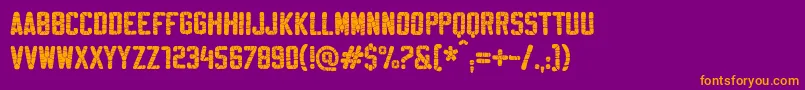 SablonSuperWashed Font – Orange Fonts on Purple Background