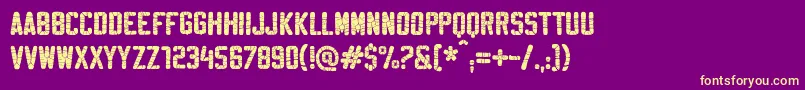 SablonSuperWashed Font – Yellow Fonts on Purple Background