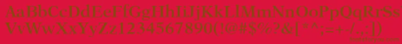 OrchidSsiSemiBold-Schriftart – Braune Schriften auf rotem Hintergrund