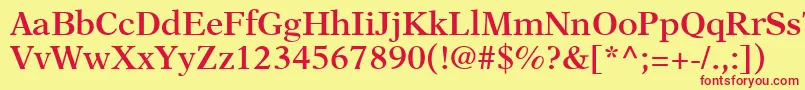 Шрифт OrchidSsiSemiBold – красные шрифты на жёлтом фоне