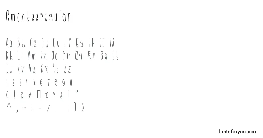 Czcionka Cmonkeeregular – alfabet, cyfry, specjalne znaki