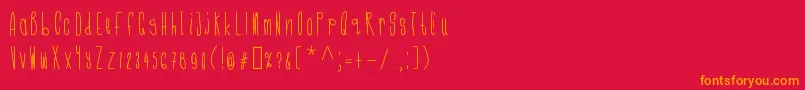 Cmonkeeregular Font – Orange Fonts on Red Background