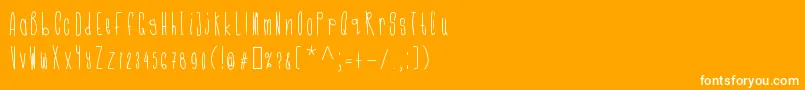 Cmonkeeregular-Schriftart – Weiße Schriften auf orangefarbenem Hintergrund