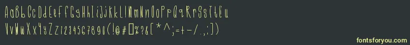 Fonte Cmonkeeregular – fontes amarelas em um fundo preto