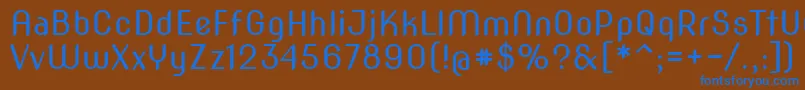 フォントNovaslim – 茶色の背景に青い文字