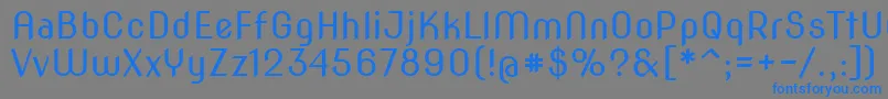 フォントNovaslim – 灰色の背景に青い文字