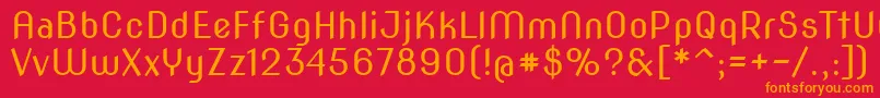 フォントNovaslim – 赤い背景にオレンジの文字