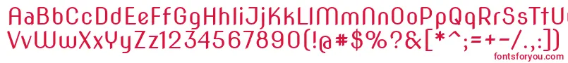 フォントNovaslim – 白い背景に赤い文字