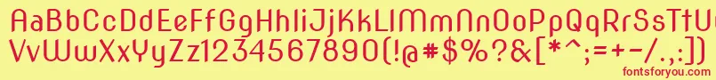 Novaslim Font – Red Fonts on Yellow Background