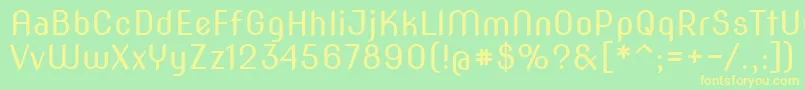 フォントNovaslim – 黄色の文字が緑の背景にあります