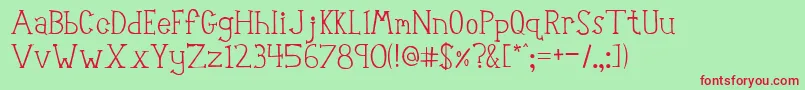 RobotTeacher Font – Red Fonts on Green Background