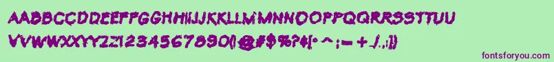 VtcKrinkleKutBold Font – Purple Fonts on Green Background