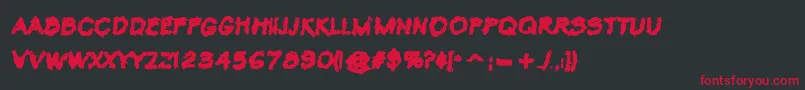 VtcKrinkleKutBold Font – Red Fonts on Black Background