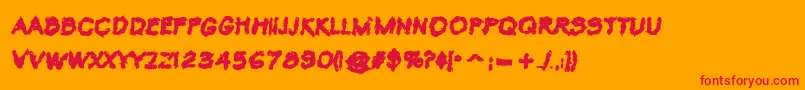 VtcKrinkleKutBold Font – Red Fonts on Orange Background