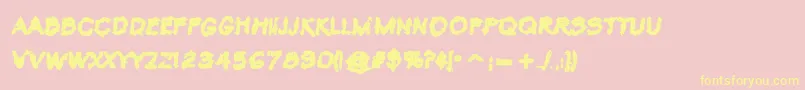 VtcKrinkleKutBold Font – Yellow Fonts on Pink Background