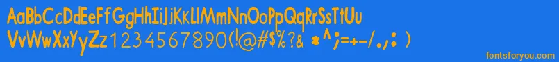 ShaunTheSheep Font – Orange Fonts on Blue Background