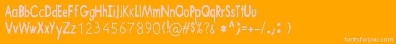 ShaunTheSheep Font – Pink Fonts on Orange Background