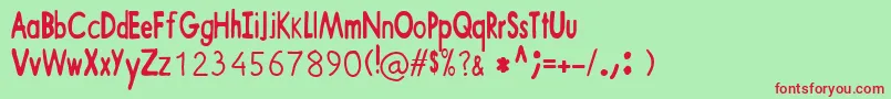 ShaunTheSheep Font – Red Fonts on Green Background