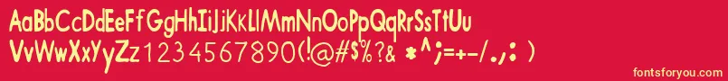 ShaunTheSheep Font – Yellow Fonts on Red Background