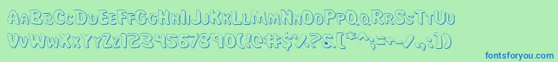 MissAmandaShadow Font – Blue Fonts on Green Background