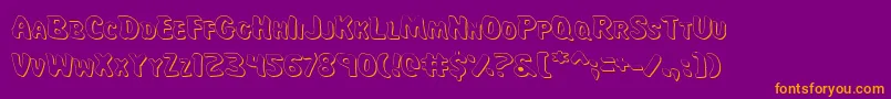 MissAmandaShadow-Schriftart – Orangefarbene Schriften auf violettem Hintergrund