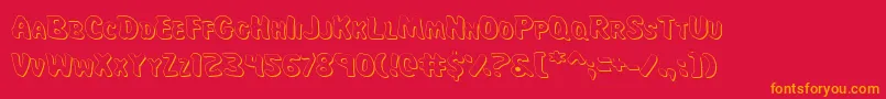 MissAmandaShadow Font – Orange Fonts on Red Background