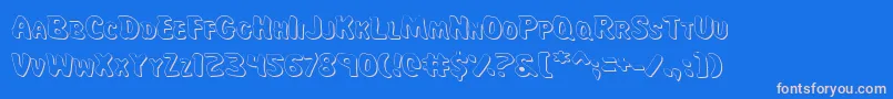 MissAmandaShadow Font – Pink Fonts on Blue Background