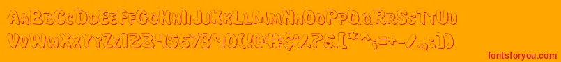 MissAmandaShadow Font – Red Fonts on Orange Background