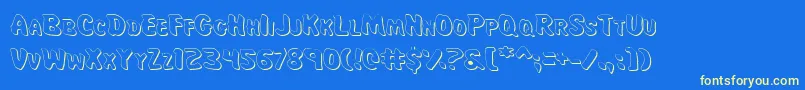 MissAmandaShadow Font – Yellow Fonts on Blue Background