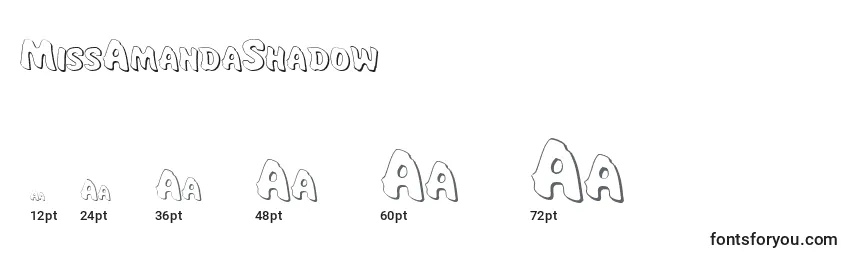 MissAmandaShadow Font Sizes