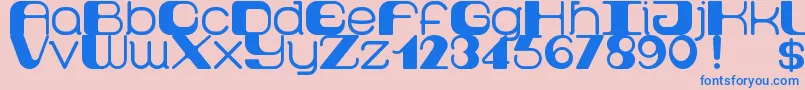 Retro60prime Font – Blue Fonts on Pink Background