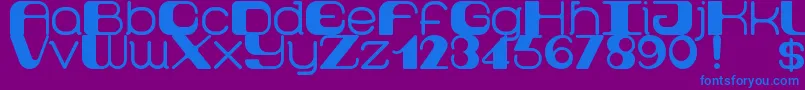 Retro60prime Font – Blue Fonts on Purple Background