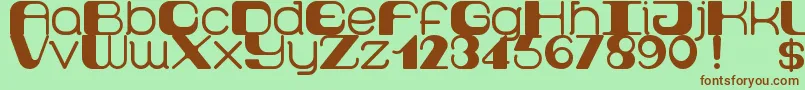 Retro60prime Font – Brown Fonts on Green Background