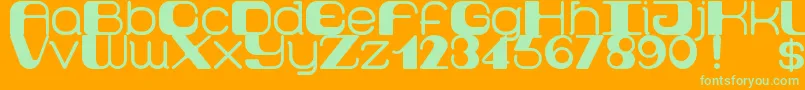 Retro60prime Font – Green Fonts on Orange Background