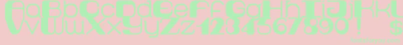 Retro60prime Font – Green Fonts on Pink Background