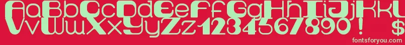 Retro60prime Font – Green Fonts on Red Background