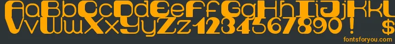Retro60prime Font – Orange Fonts on Black Background